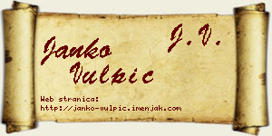 Janko Vulpić vizit kartica